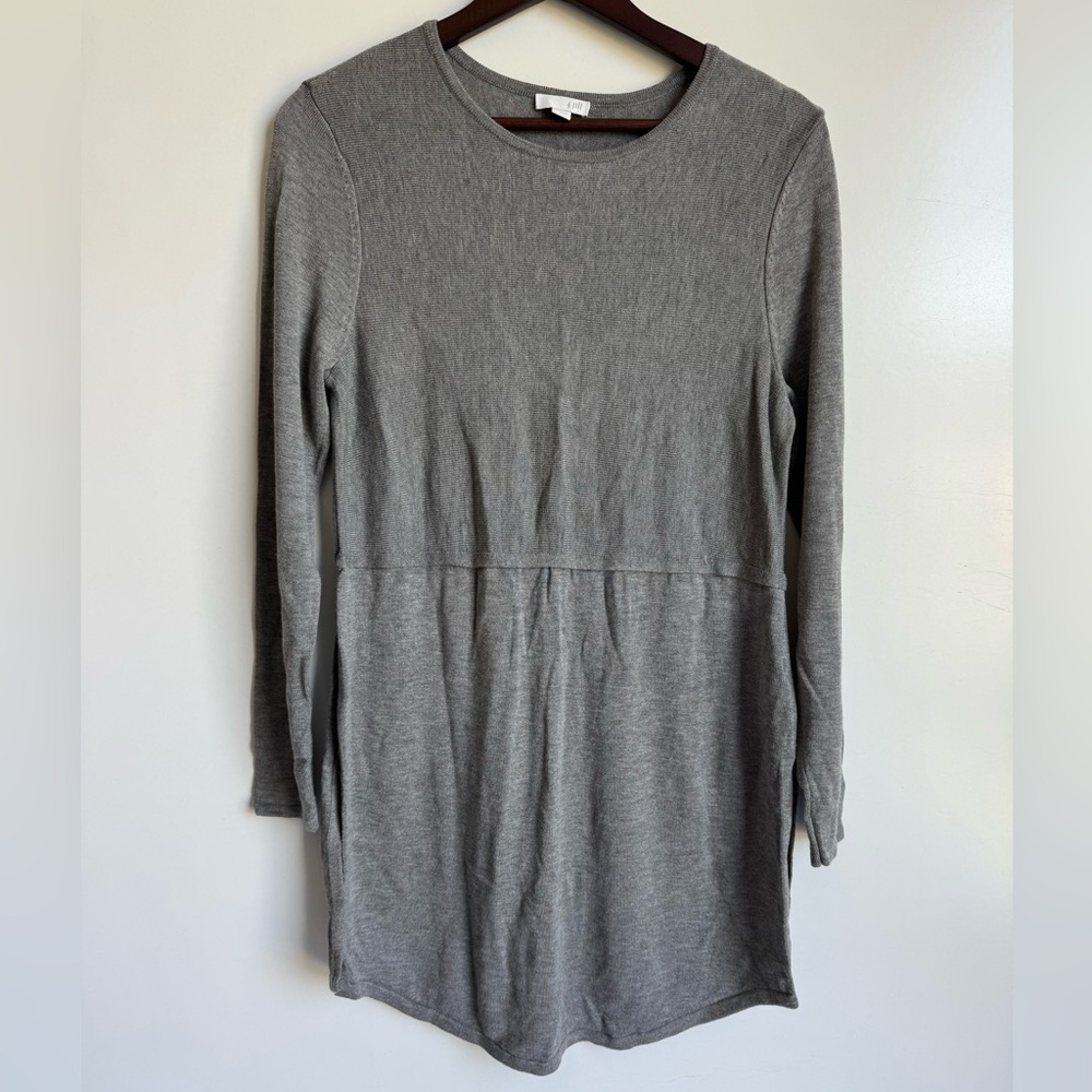 J. Jill Gray Tunic Sweater Dress Gray Women XS Normocore Minimalist‎ Officecore